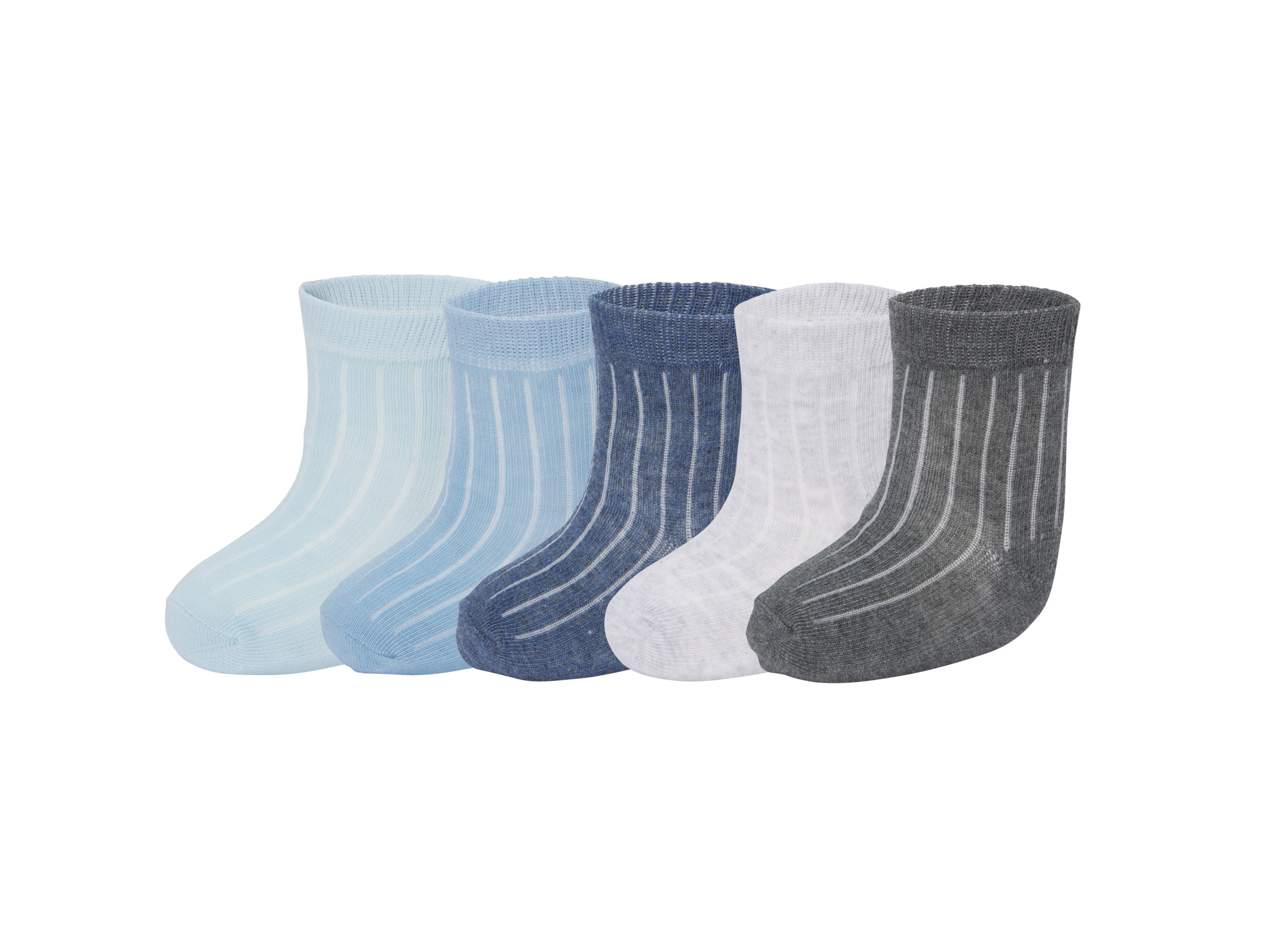 LUPILU 5 Paar baby sokjes (Blauw/grijs, 11-14)