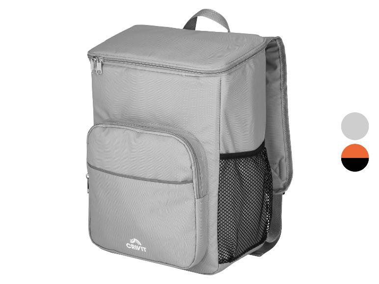 Grijze Crivit koeltas rugzak met vakken.