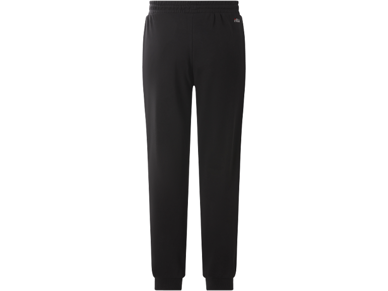 Zwarte joggingbroek met elastische tailleband en boorden.
