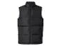 Zwarte gewatteerde vest met rits.