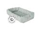 Gewatteerd mintgroen babynestje met het keurmerk 'certified textiles acc. to EU standards'.