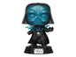 Een Star Wars Darth Vader Pop! figuur met blauwe gloed.
