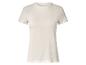 Dames geribbeld T-shirt met korte mouwen in beige