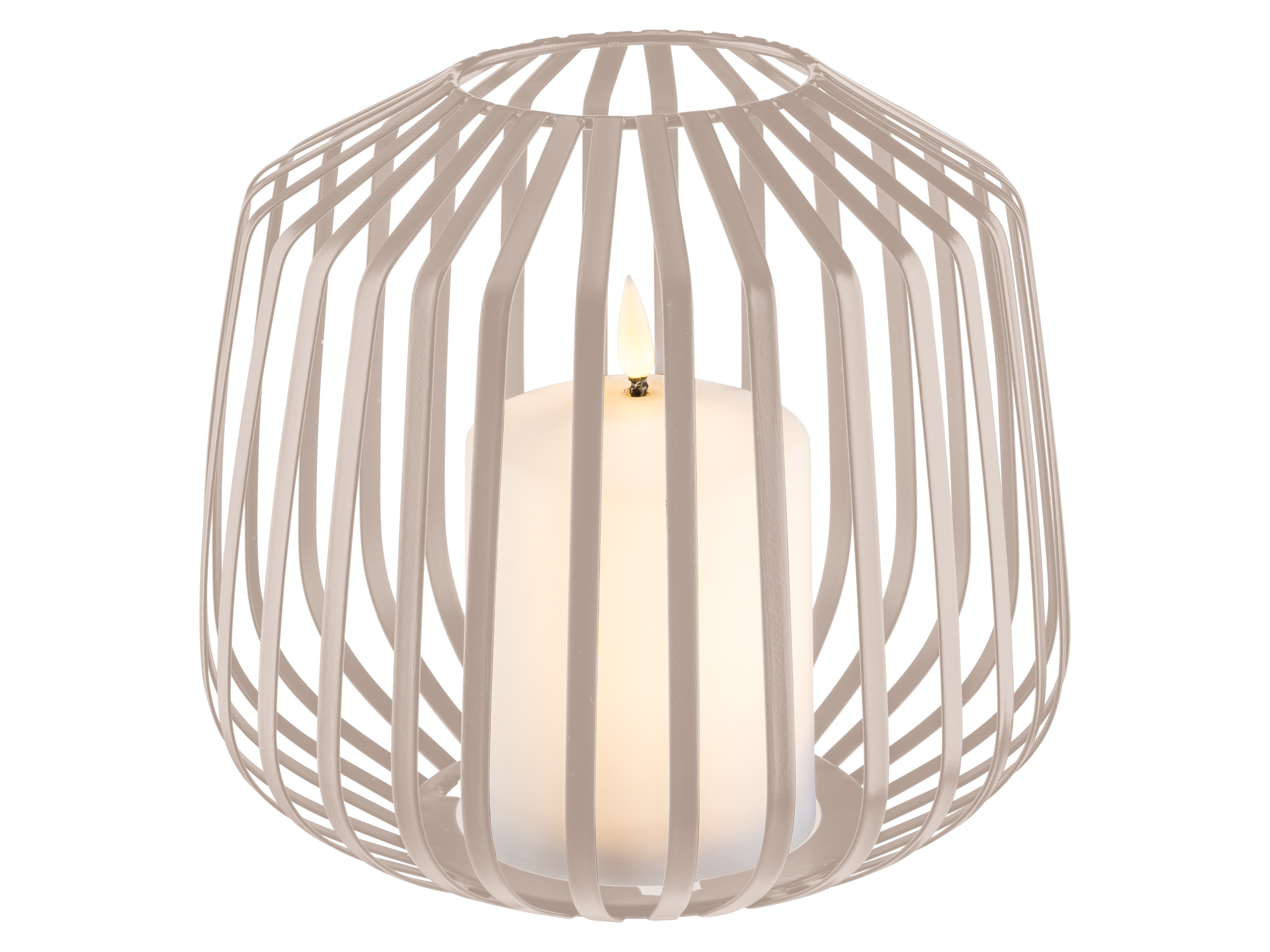 LIVARNO Windlicht metaal, 19 x 18 cm (Beige)