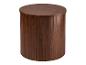 Cilindrische bijzettafel van donker hout