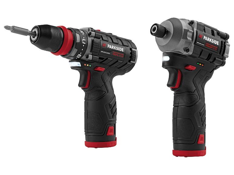 Twee Parkside accuboormachines: één boormachine en één slagschroevendraaier.