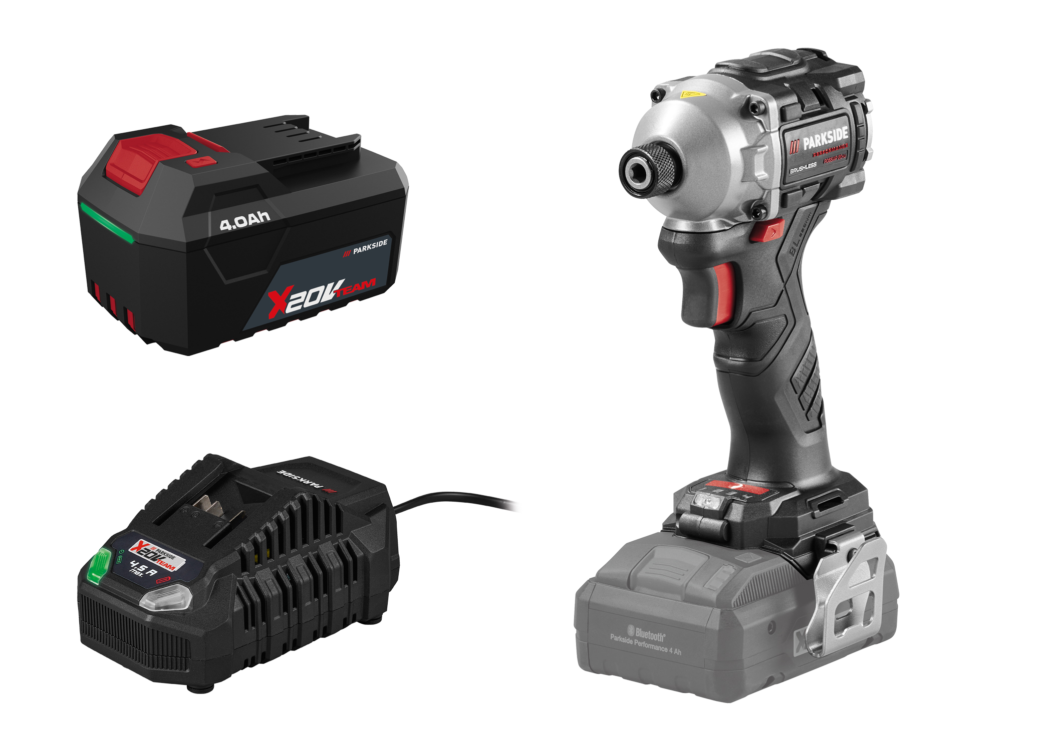 PARKSIDE Accu-slagschroevendraaier 1/4" 20 V 226 Nm, met accu 4 Ah en snellader 4,5 A