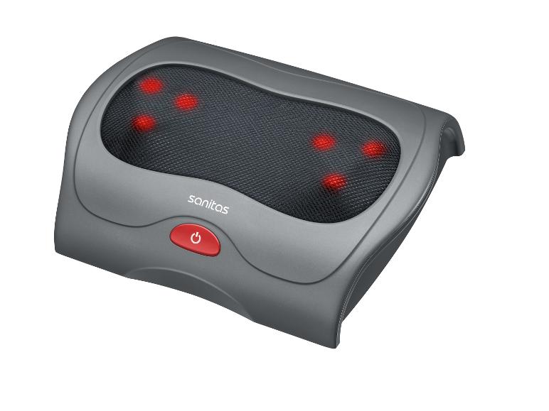 Grijze Sanitas stimulator met rood licht en aan/uit-knop.