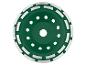 Groene diamantslijpschijf met gesegmenteerde randen en ventilatiegaten.