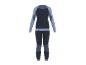 Dames thermisch ondergoed set, top en broek, blauw en donkergrijs