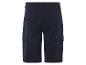 Donkerblauwe cargoshorts.
