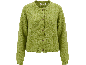 Groen gebreid vest met knopen.