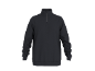 Donkergrijs quarter-zip sweatshirt met hoge kraag en geribde manchetten.