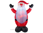 Opblaasbare kerstman met de tekst 'HO HO! CHRISTMAS' op zijn buik.