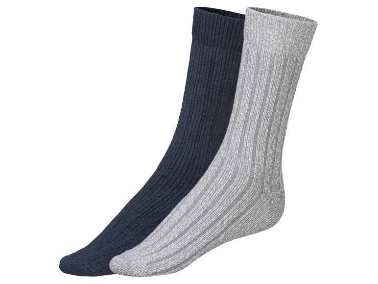 2 paar heren sokken (mannelijk, 43-46, Marine/grijs)