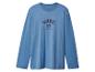 Blauw shirt met lange mouwen met de tekst 'WAKE UP time for wknd'.