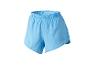 Lichtblauwe dames sportshorts met elastische tailleband en mesh details.