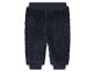 Donkerblauwe, zachte joggingbroek voor baby's.