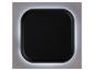 Zwart vierkant paneel met lichte rand.