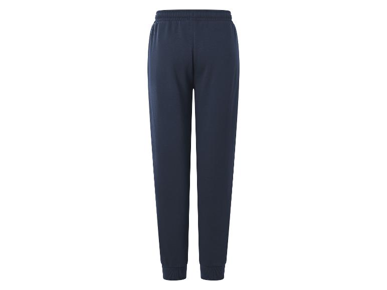 Donkerblauwe joggingbroek met elastische tailleband en enkelboorden.