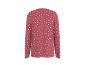 Roze damesshirt met lange mouwen en witte stippen, achteraanzicht