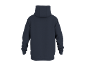 Donkerblauwe hoodie voor heren, achteraanzicht.