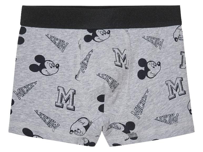 Grijze kinderboxershorts met Mickey Mouse print.
