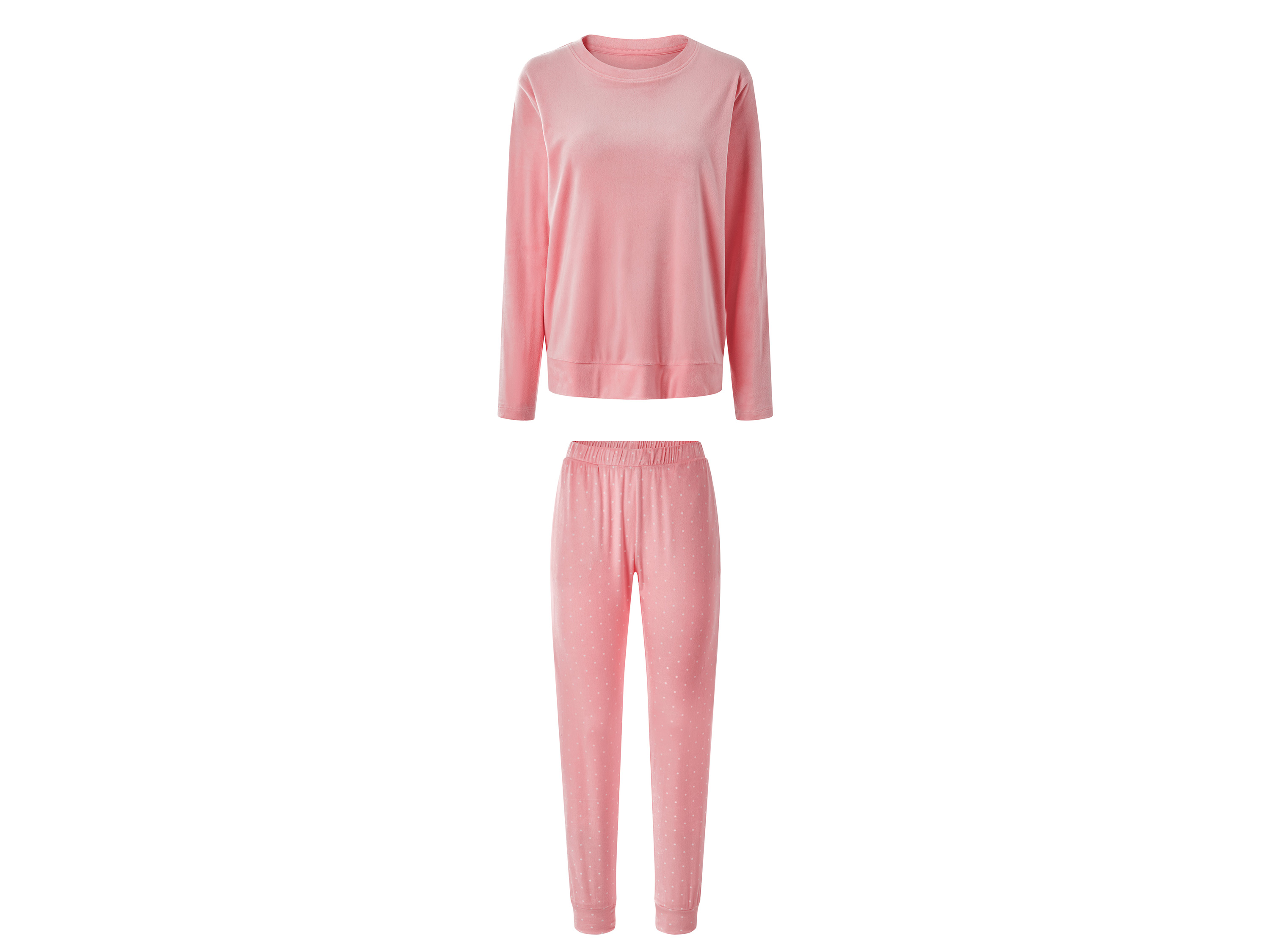 ESMARA Dames velours pyjama (Lichtroze, L (44/46))