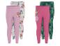 Set van 4 kinderleggings met cartoonfiguren en bladprints.