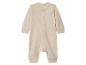 Beige babyromper met lange mouwen en drukknopen