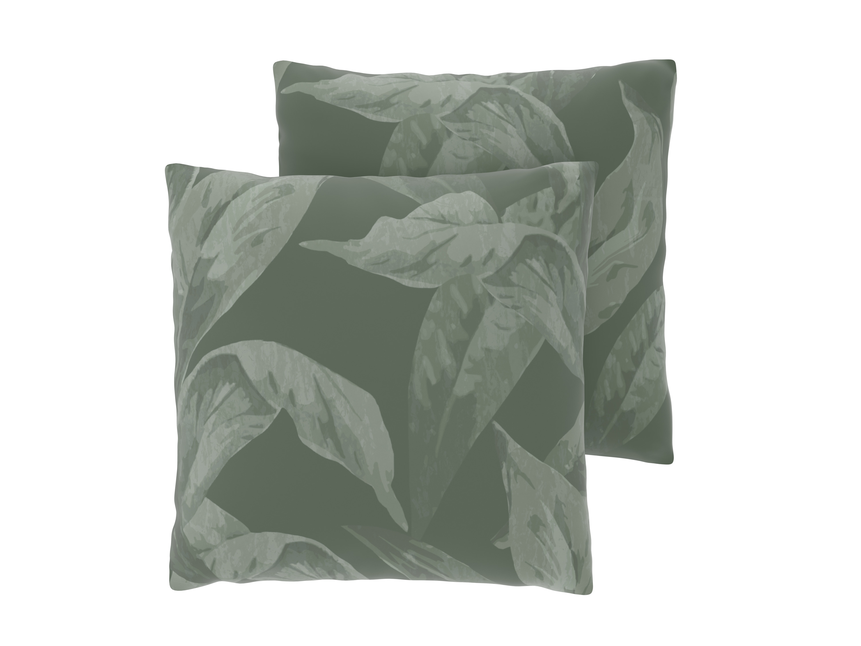 LIVARNO Set van 2 satijnen kussenslopen 60 x 50 cm (Groen)