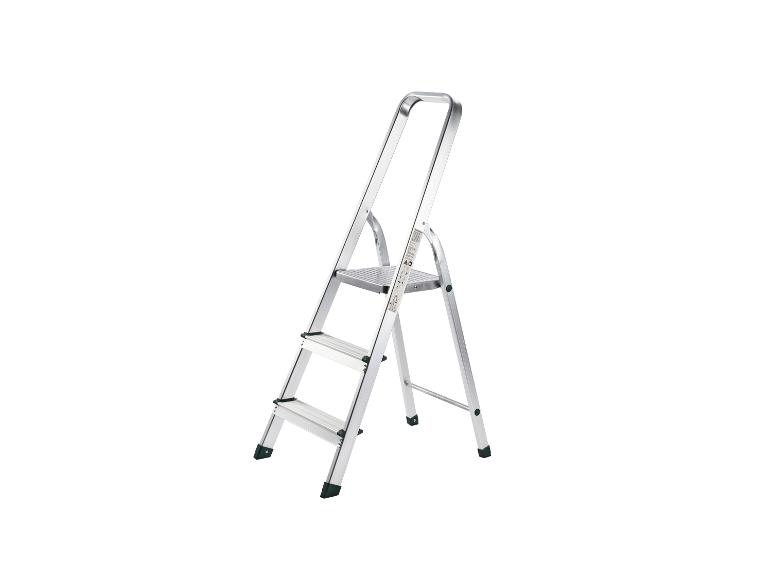 Aluminium huishoudtrap met drie treden en een handvat