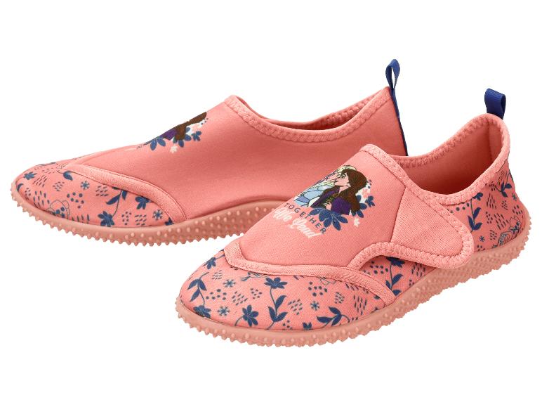 Roze kinderwaterschoenen met bloemenpatroon en tekenfilmfiguren