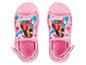 Roze kindersandalen met een afbeelding van Spirit.
