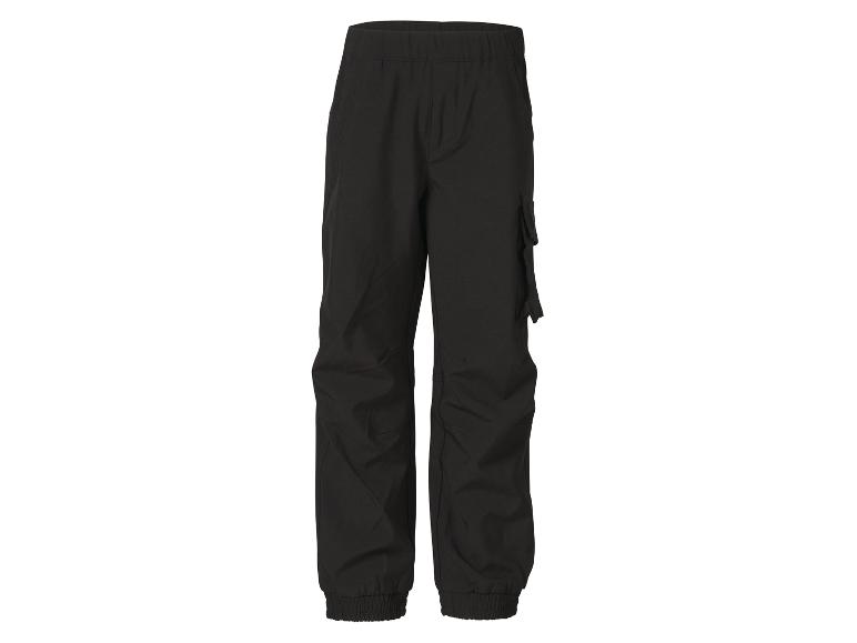 Zwarte kinderbroek met elastische tailleband en boorden