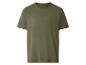 Kaki heren T-shirt met korte mouwen en ronde hals.