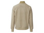 Beige fleece trui met een Amerikaanse vlag.