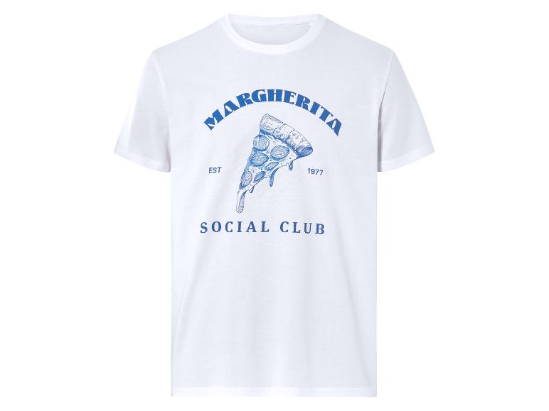 Wit T-shirt met Margherita pizza print en Social Club logo.