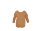 Bruine baby romper met lange mouwen, achterkant