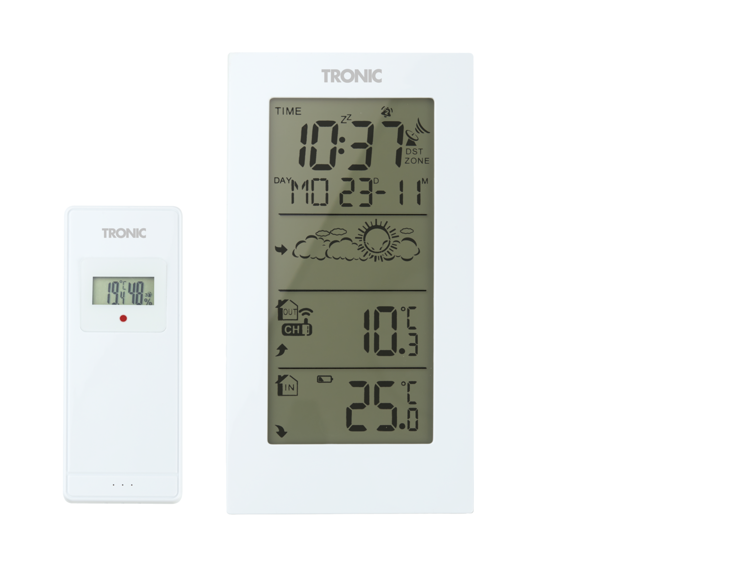 TRONIC Draadloze weerstation / Weerstation (Wit)