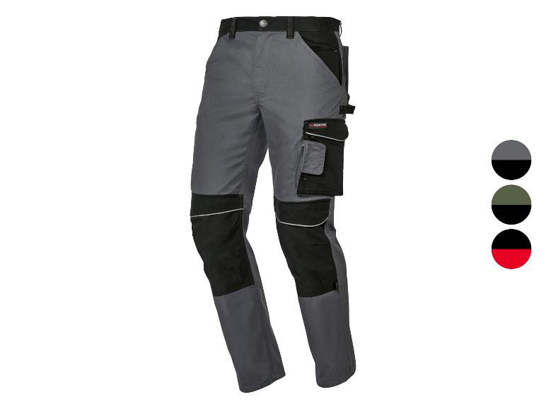 Parkside werkkleding, grijs en zwart.