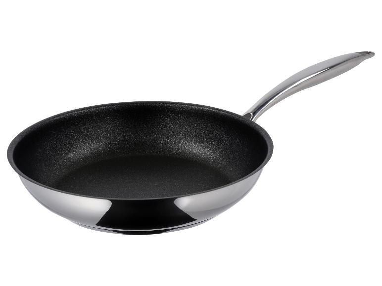 Roestvrijstalen wokpan met zwarte antiaanbaklaag