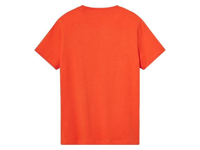 Oranje t-shirt met korte mouwen.