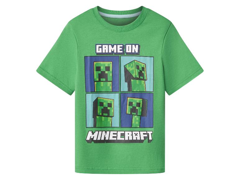 Groen Minecraft kinder-T-shirt met Creeper-print en de tekst 'GAME ON'