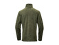 Een groene fleece trui met lange mouwen.