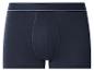 Donkerblauwe boxershorts met een witte tailleband.