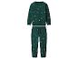 Groene pyjama met auto- en kerstboomprint