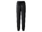 Zwarte fluwelen joggingbroek met elastische tailleband en boorden.