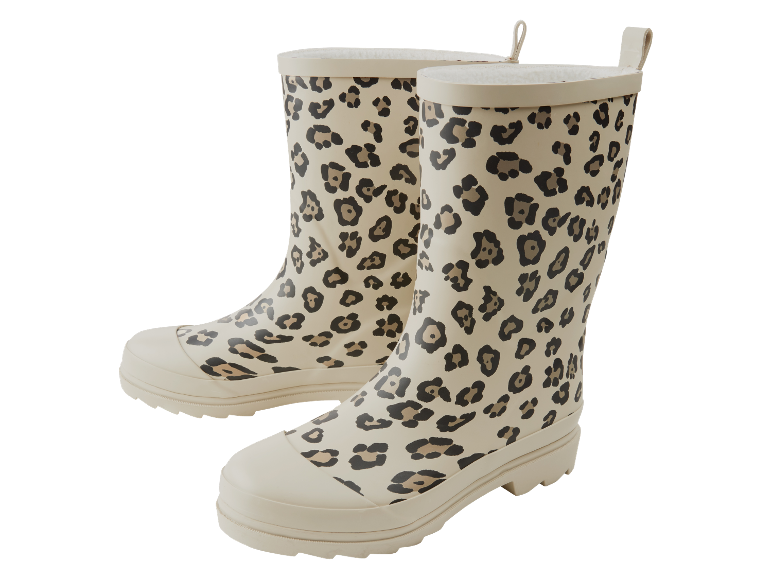 Regenlaarzen met luipaardprint.