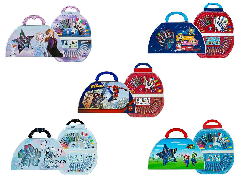 Kindersetjes met populaire tekenfilmthema's zoals Frozen en Spider-Man.